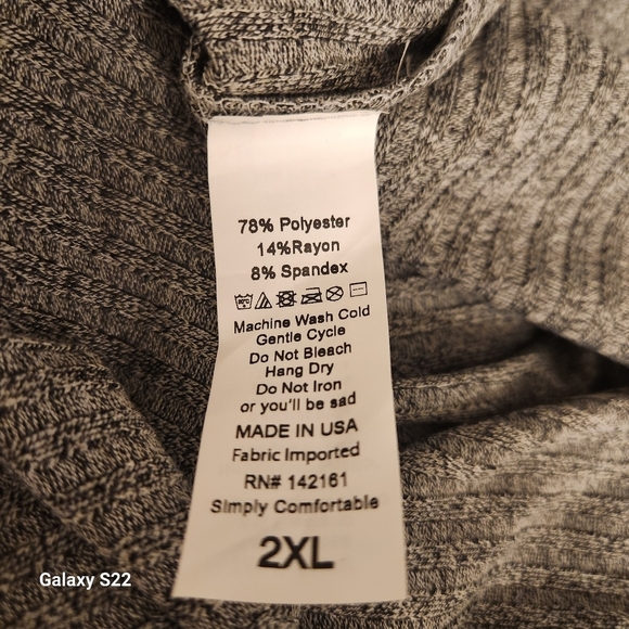 LulaRoe Debbie Sheath Gray Long Sleeve Knit Dress NWT 2XL - Picture 7 of 10